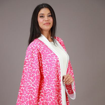 Kimono Long Rose à Imprimé Graphique