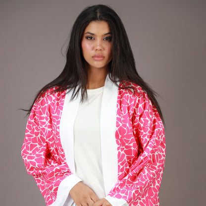 Kimono Long Rose à Imprimé Graphique