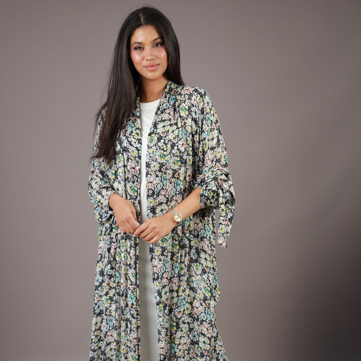 Kimono Long Fleuri Multicolore