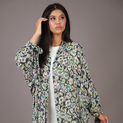 Kimono Long Fleuri Multicolore
